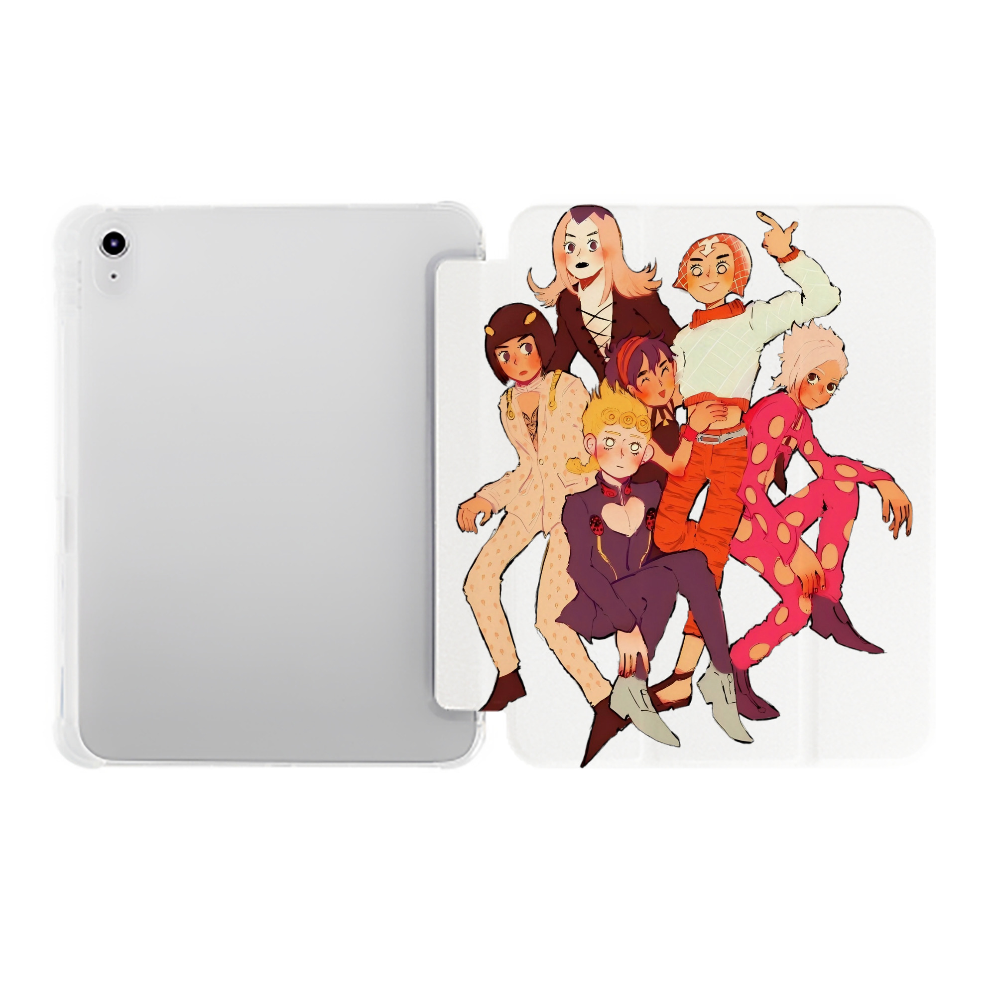 （画像用） ジョジョの奇妙な冒険 JoJo's Bizarre Adventure IPad ケース ペン収納付き 三つ折りスタンド PUレザー×シリコン 対応機種9.5/10.5/10.9インチ